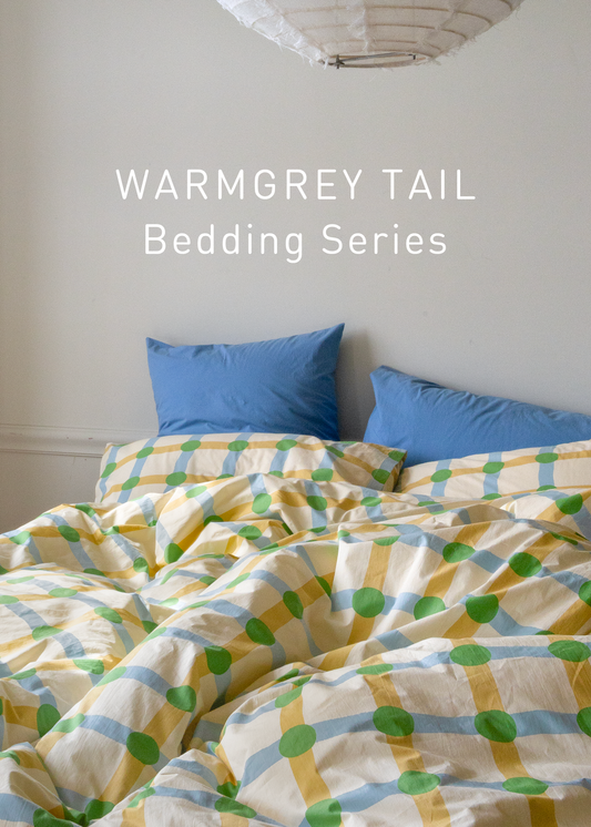 DOT CHECK GREEN ON BEIGE DUVET COVER