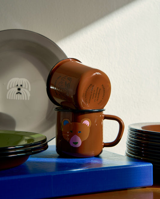 BROWN BEAR CHOCO ENAMEL MUG CUP