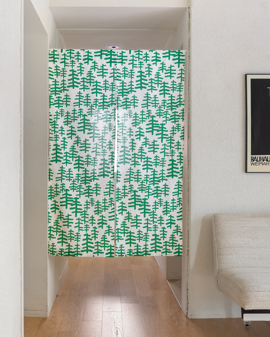 TREE & TREE HELLO CURTAIN - GREEN