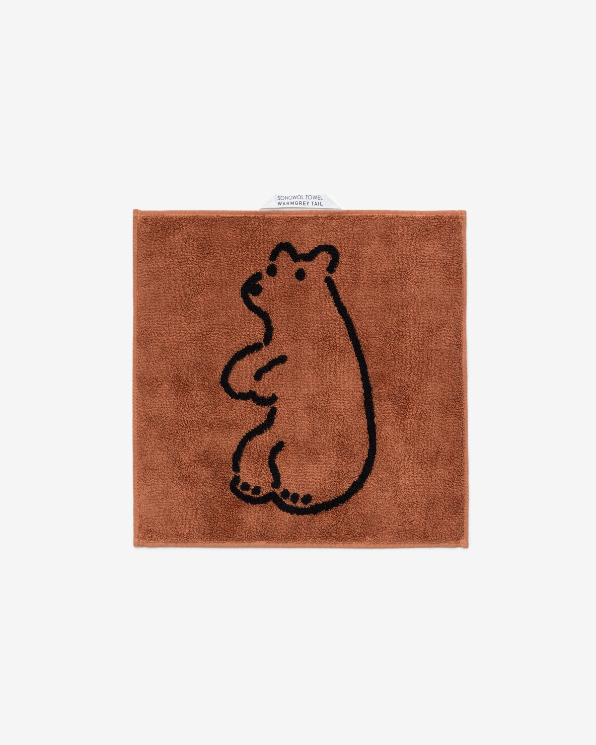 HUGGY BEAR HAND TOWEL - BRICK – warmgreytail