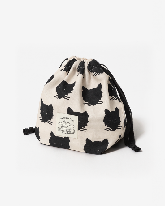 WOLF STRING POUCH - CREAM