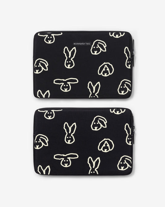 LAPTOP/TABLET NYLON POUCH - BUNNY BUNNY BLACK