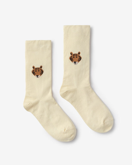 MEET TIGER SOCKS - IVORY