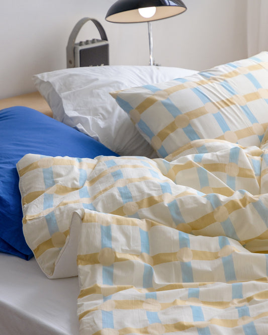 DOT CHECK BLUE STRIPE MODAL SUMMER COMFORTER