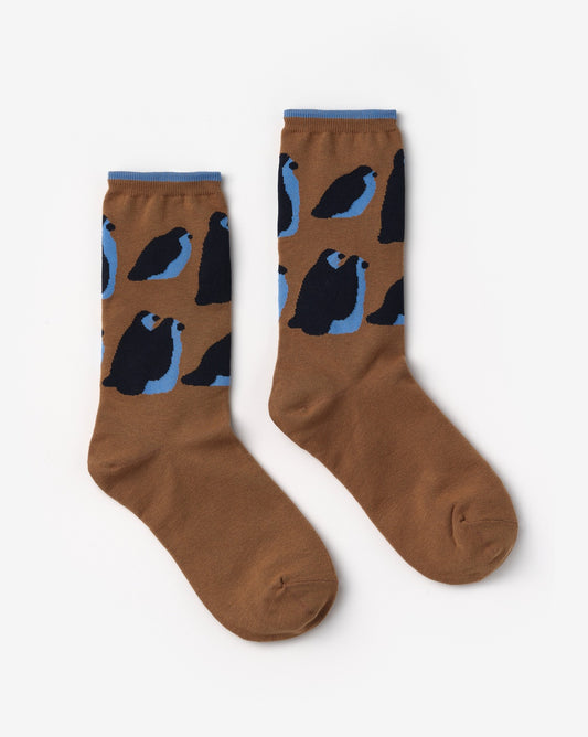 PENGUINS SOCKS - BROWN