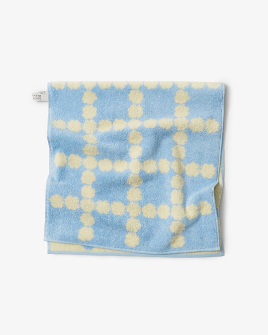 BLOSSOM CHECK FACE TOWEL - SKY BLUE