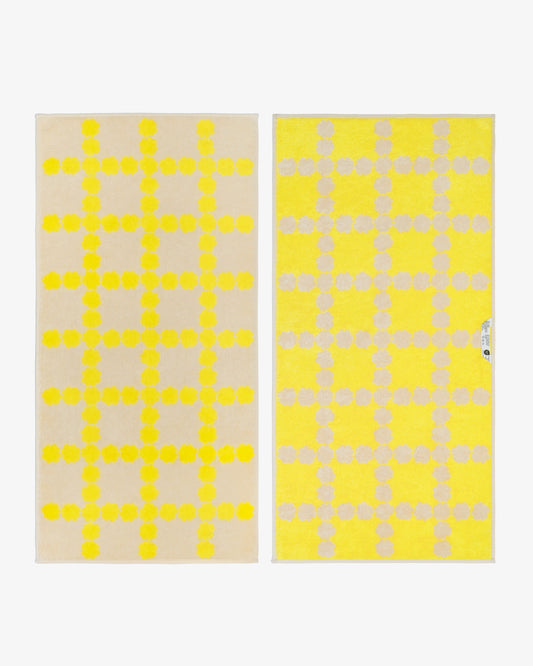 BLOSSOM CHECK FACE TOWEL - YELLOW