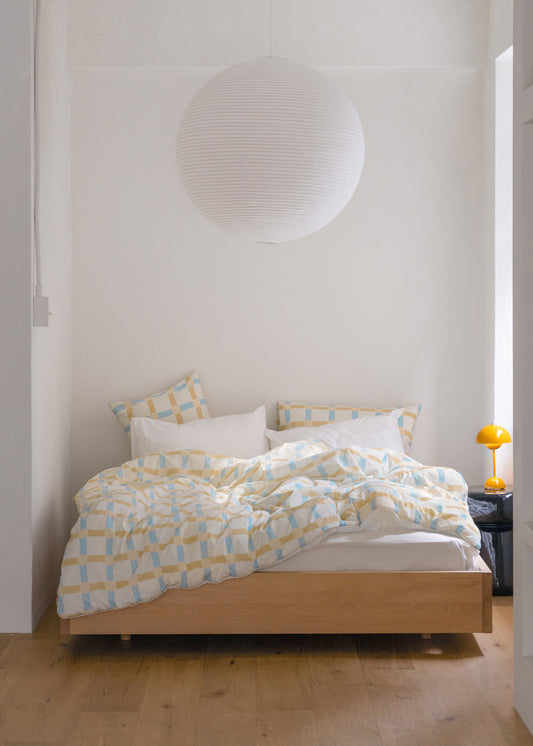 DOT CHECK BLUE STRIPE PILLOW CASE (2size)