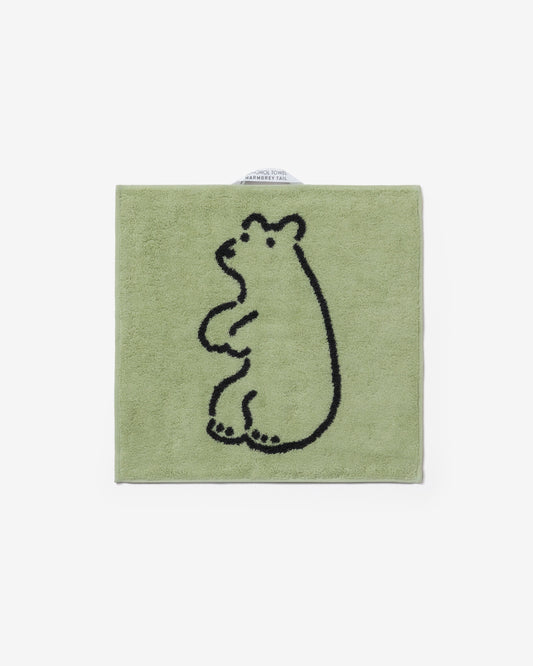 HUGGY BEAR HAND TOWEL - OLIVE