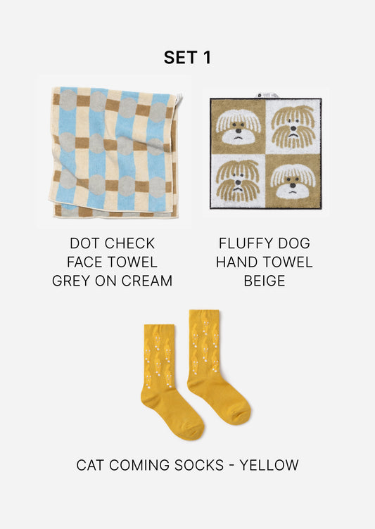 FACE TOWEL + HAND TOWEL + SOCKS GIFT SET