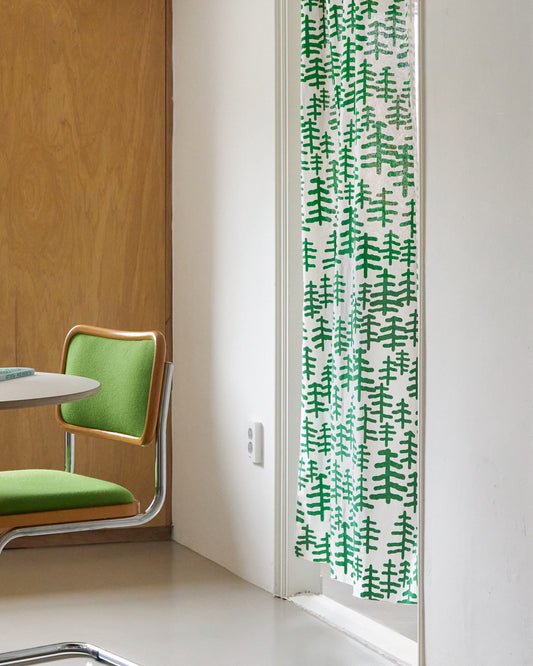 TREE & TREE DOOR CURTAIN - GREEN