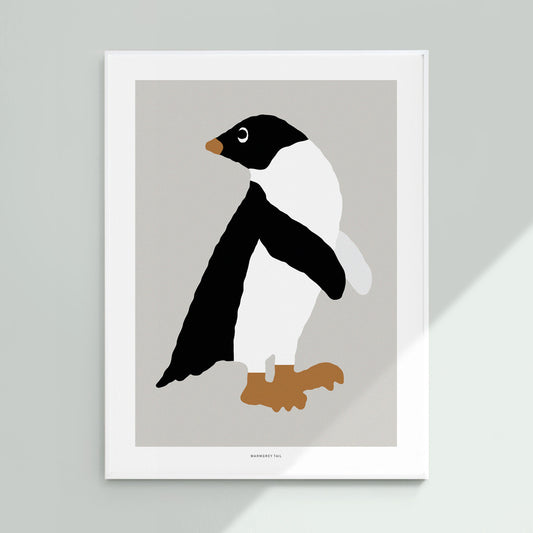 ADELIE PENGUIN GREY POSTER