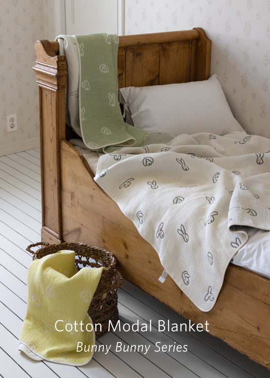 BUNNY BUNNY COTTON MODAL BLANKET (3colors)