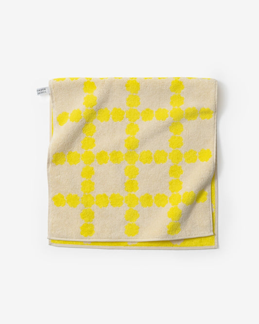 BLOSSOM CHECK FACE TOWEL - YELLOW