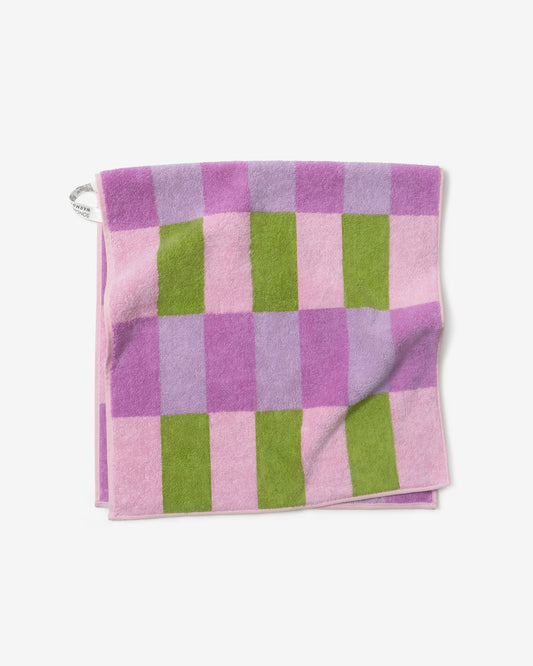 CHECK FACE TOWEL - PINK