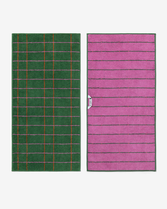 TILE FACE TOWEL - DEEP GREEN