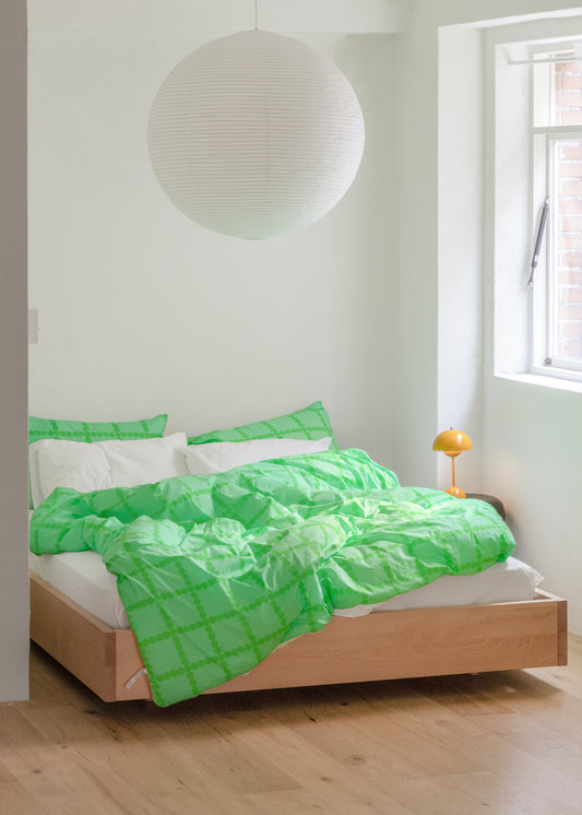 BLOSSOM CHECK MELON SODA PILLOW CASE (2size)