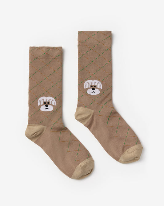 HAIR CUT SOCKS - BROWN