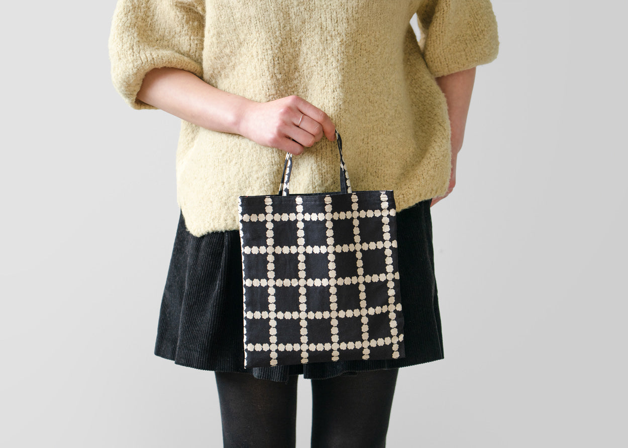 BLOSSOM CHECK MINI BAG - DENIM BLUE