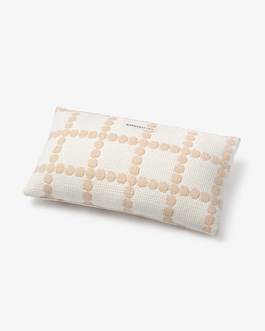 BLOSSOM CHECK COTTON MODAL CUSHION & PILLOW CASE - BEIGE (2colors)
