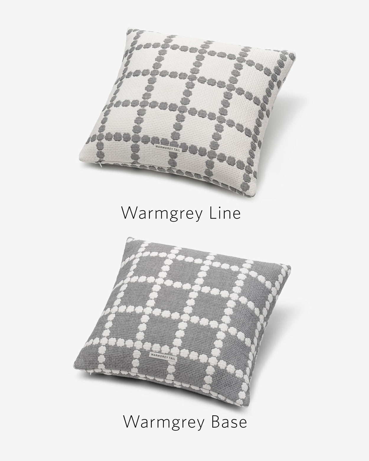 BLOSSOM CHECK CUSHION COVER 5050 - WARMGREY (2colors)
