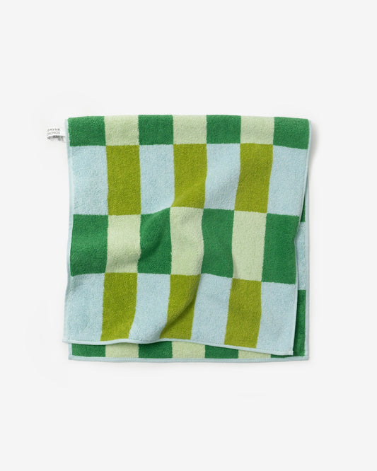 CHECK FACE TOWEL - GREEN GREEN