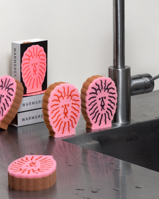 LION DISH SPONGE 4P SET
