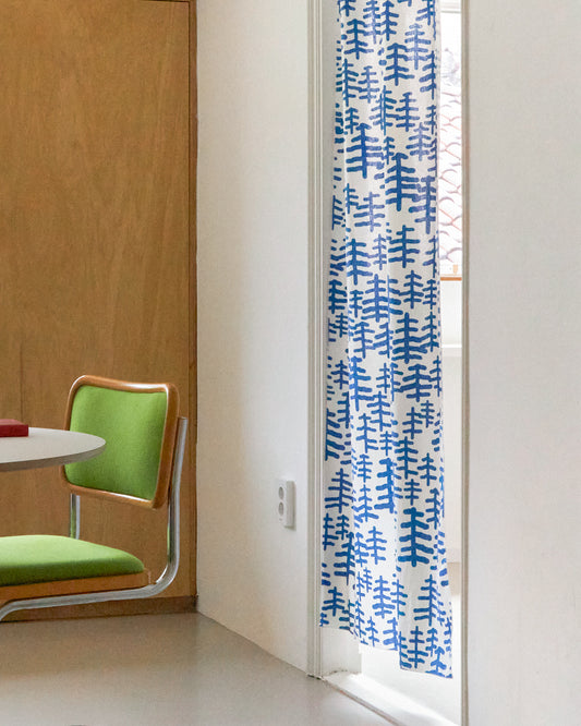 TREE & TREE DOOR CURTAIN - BLUE