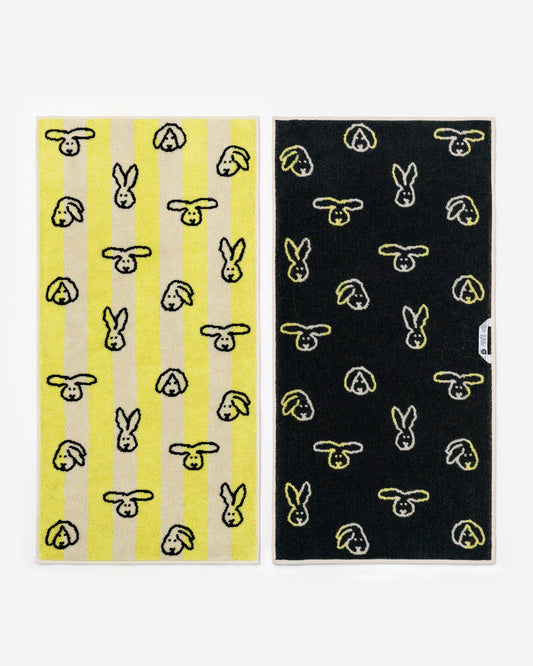 BUNNY BUNNY FACE TOWEL - YELLOW STRIPE