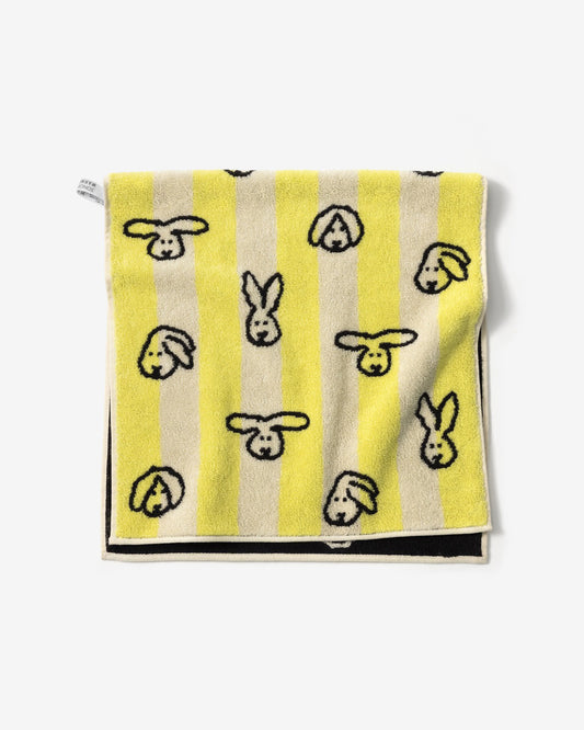 BUNNY BUNNY FACE TOWEL - YELLOW STRIPE
