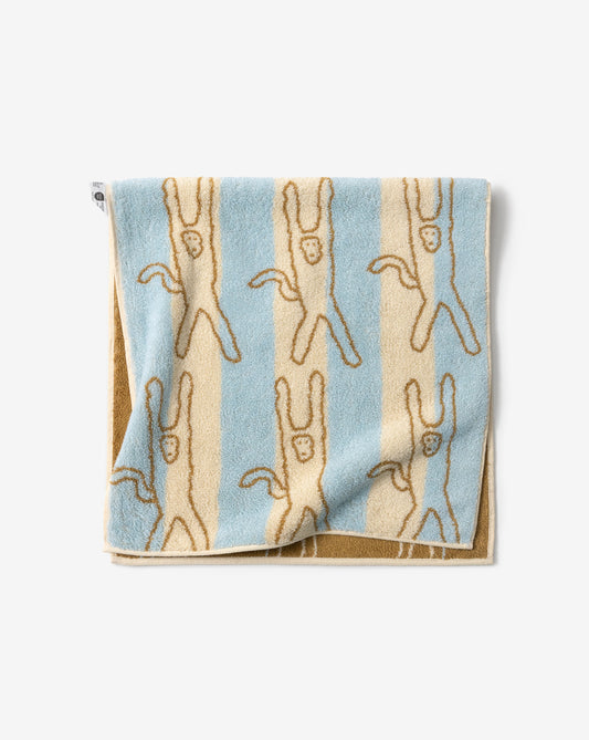 MONKEY FACE TOWEL - BLUE STRIPE