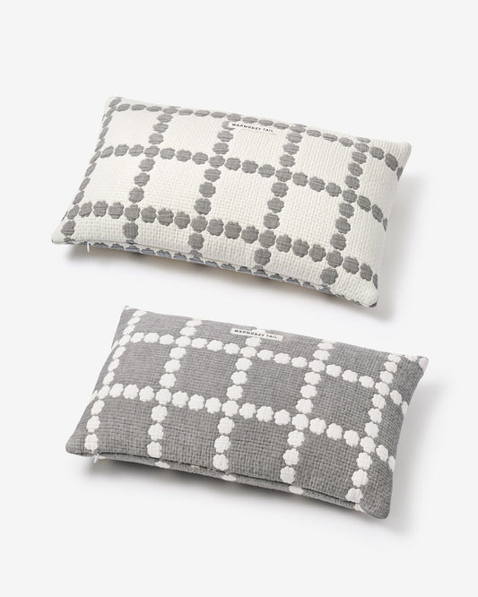 BLOSSOM CHECK COTTON MODAL CUSHION & PILLOW CASE - WARMGREY (2colors)