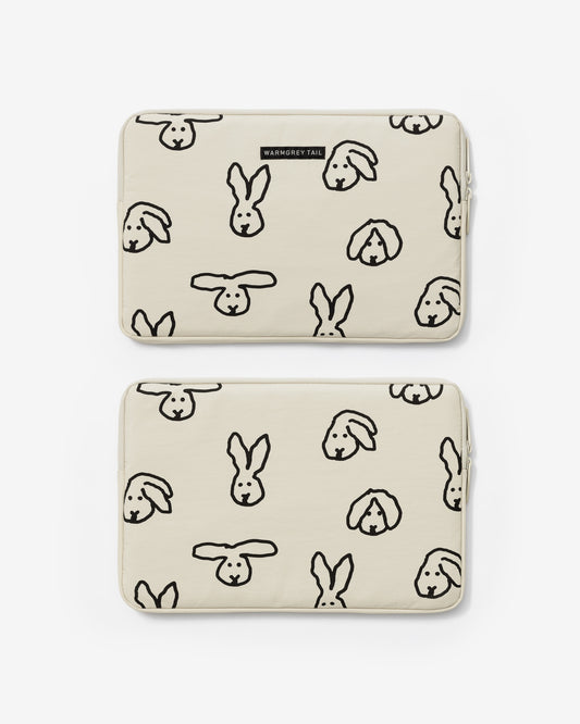 LAPTOP/TABLET NYLON POUCH - BUNNY BUNNY CREAM