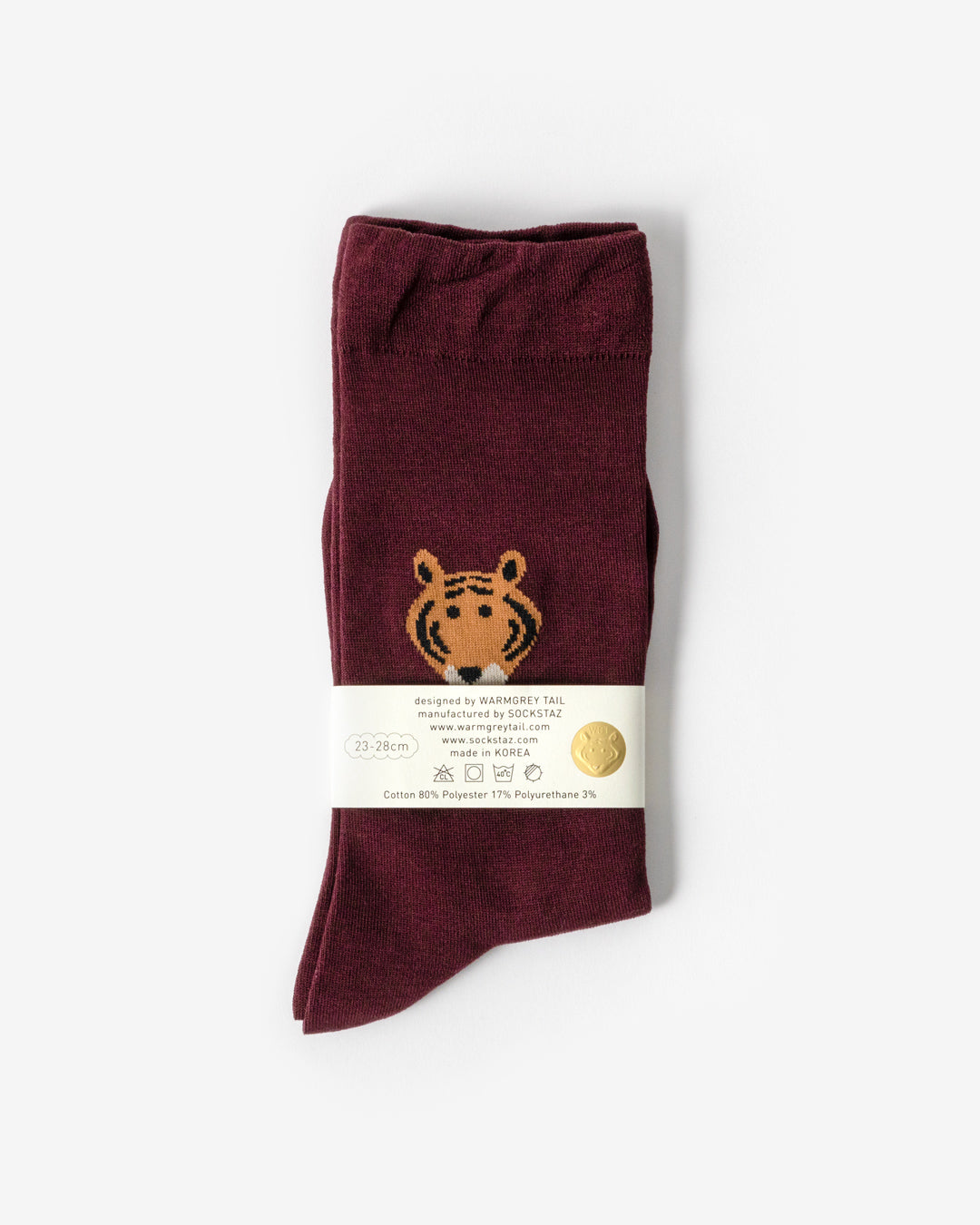 MEET TIGER SOCKS - BURGUNDY