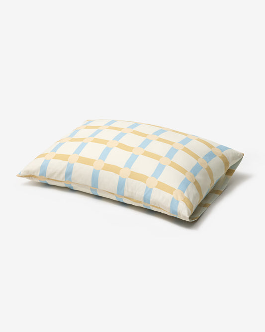 DOT CHECK BLUE STRIPE PILLOW CASE (2size)