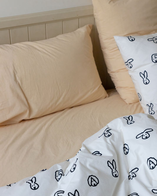 PEACH YELLOW FITTED SHEET