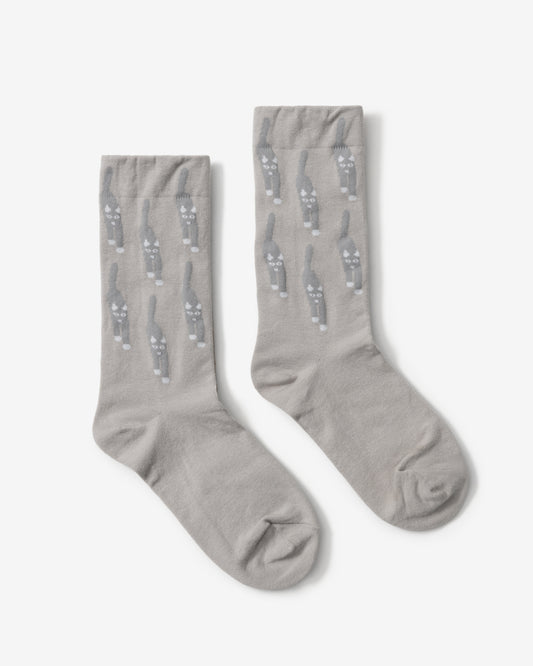 CAT COMING SOCKS - GREY