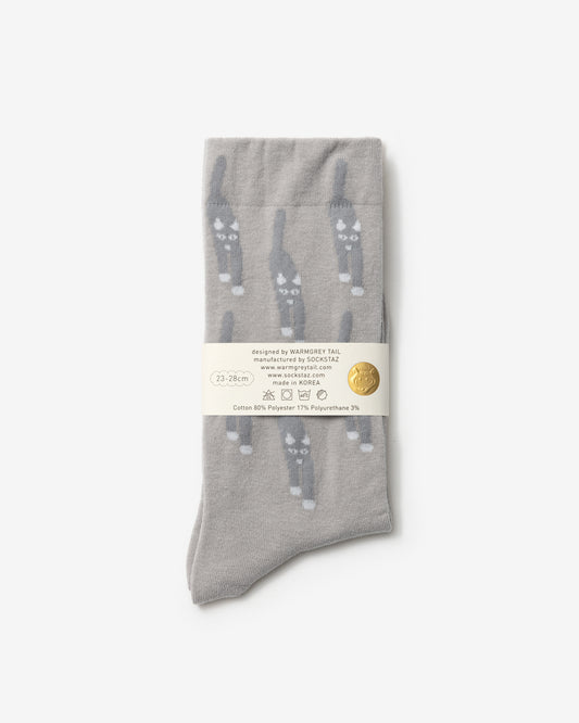 CAT COMING SOCKS - GREY