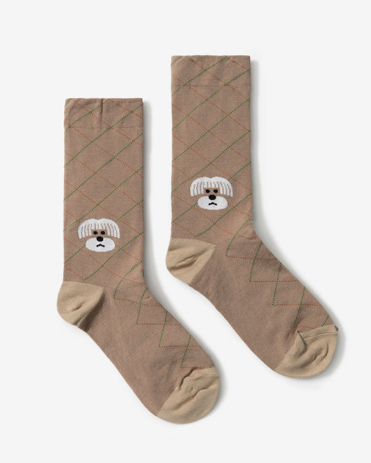 HAIR CUT SOCKS - BROWN
