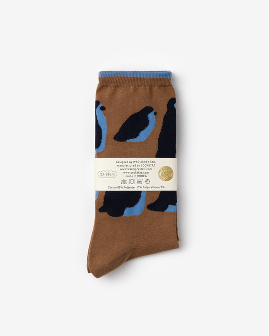 PENGUINS SOCKS - BROWN