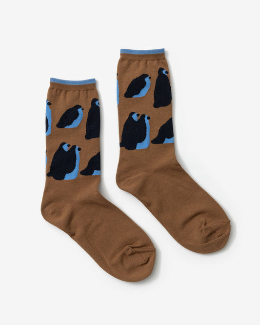 PENGUINS SOCKS - BROWN