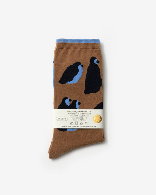 PENGUINS SOCKS - BROWN