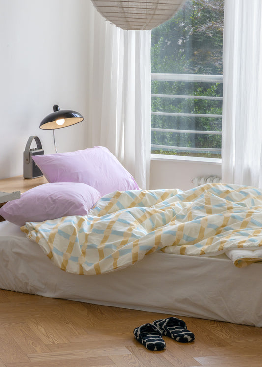 DOT CHECK BLUE STRIPE MODAL SUMMER COMFORTER