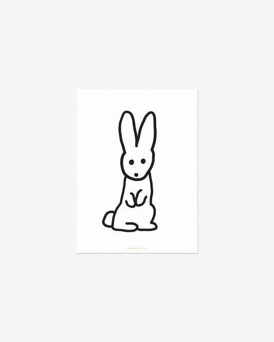 BUNNY LINE DRAWING POSTCARD