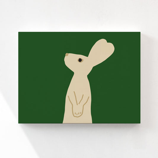 HEART RABBIT - GREEN CANVAS