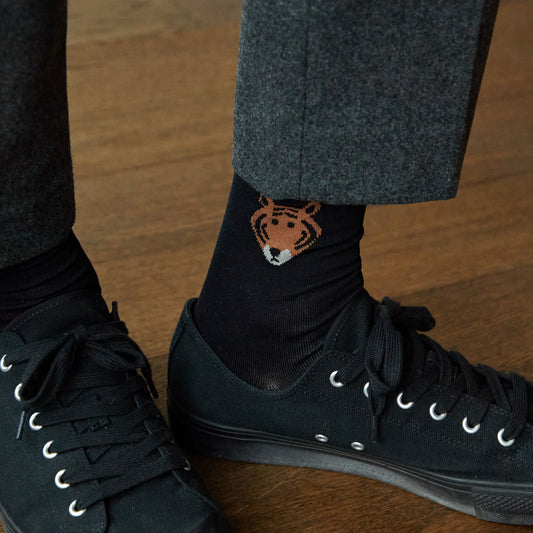 MEET TIGER SOCKS - BLACK