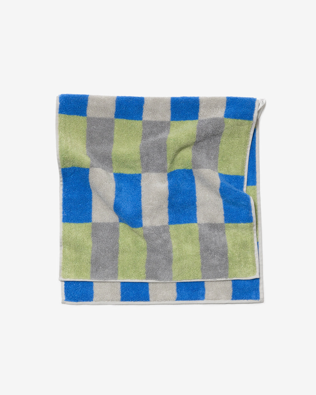 CHECK TOWEL KHAKI BLUE warmgreytail