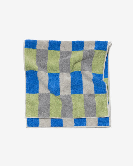 CHECK FACE TOWEL - KHAKI BLUE