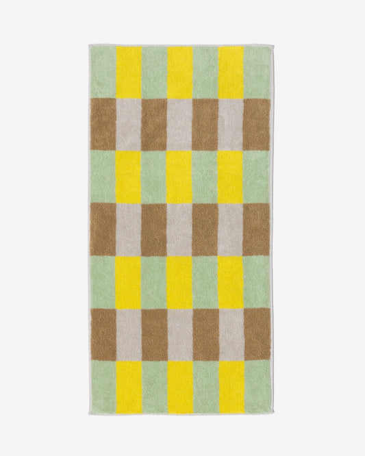 CHECK FACE TOWEL - SAND YELLOW