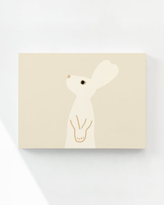 HEART RABBIT - BEIGE CANVAS
